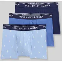 Ralph Lauren para hombre. 714830299224 Set 3 calzoncillos bóxer de algodón elástico azul (L), Homewear, outlet 2026.