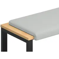 vidaXL Cojín para banco, terciopelo texturizado, gris claro, profundidad 35 cm