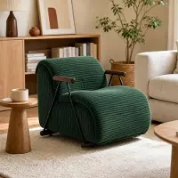 LVHOM Sillón reclinable con somier, sillón de televisión ergonómico, sillón lounge tapizado con reposabrazos, sillón de lectura XXL, color verde cordoba