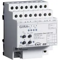 Gira ACTUADOR GIRATORIO Jalousieaktor, doble canal, 230 VAC, 215200, KNX/EIB, modelo REG