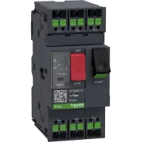 Schneider Electric Interruptor de protección de motor Schneider GV2ME21A, 3 polos, 17-23A, con accionamiento por pulsador y sistema de montaje Snap-IN