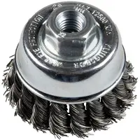 Klingspor BT 600 Z: Cepillos de limpieza para mandril, sin anillo, con filamentos trenzados. Número de filas: 1. Rosca: M 14 x 0,5. Material: acero