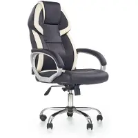 Halmar Silla de oficina con reposabrazos Barton - negra/blanca
