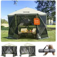 OEM VEVOR: Tienda de jardín plegable, pabellón para fiestas, tienda pop-up para 6 personas, dimensiones 3,05 x 3,05 x 2,29 metros