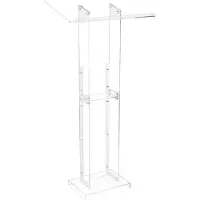Vevor Soporte de Podio de Acrílico Altura de 126,5 cm Atril de Pie Portátil con Superficie de Lectura 60 x 40 cm, Estante de Almacenamiento para Aulas, Bodas, Conferencias, Discursos, Conciertos