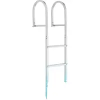 Vevor Escalera de Muelle de Aleación de Aluminio, Soporta 227 kg con 4 Peldaños Antideslizantes de PP, Escalera de Pontón Desmontable con Pasamanos, Uso en Piscinas Barcos Lago Natación Embarcaciones
