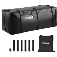 Vevor Bolsa de Carga para Enganche, Impermeable, PVC 840D, Resistente, para Almacenamiento en Caja de Camioneta con Correas Reforzadas, para Enganche Coche, SUV y Furgoneta, 1460 x 495 x 605 mm