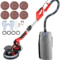 Vevor Lijadora de Pared 850 W, Pulidora de Obra Seca 750 W, Lijadora Eléctrica para Paredes y Techos, Lijadora Jirafa, Ideal para Lijar Techos y Paredes, Plegable con Luz LED y Bolsa de Vacío