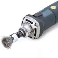 Lessmann Cepillos para pinceles: vástago de 12 mm, diámetro de 6 mm, calibre del alambre de 0,3 mm, acero inoxidable, 20000 min-