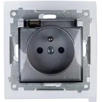 Kontakt-Simon Contactos Simon, modelo DGZ1BZ.01/43A, color plateado, material plástico, grado de protección IP44, tensión nominal 250 V, dimensiones 84 mm x 45 mm