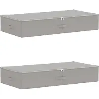vidaXL - Caja de almacenamiento, 2 unidades, tela no tejida, 100 x 50 x 18 cm, 90 litros, gris