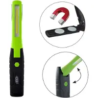 JBM Lámpara LED portátil plegable con base magnética giratoria y articulada, color verde. Color: verde. Talla única