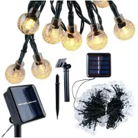By Lille Vilde Cadena de luces solares LED para jardín, 10 metros, 100 LEDs, para uso en exteriores