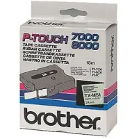 Brother TX-M51 cinta negro mate sobre transparente 24 mm (original)