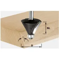 Festool Fresadora de ranura , vástago de 8 mm, acero rápido, S8, D38,5/23/30° | 491133