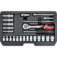 YATO Juego de herramientas de 1/4", 25 piezas, modelo XS