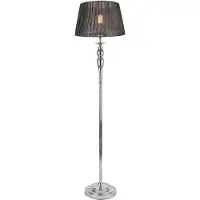 Lux.pro Lámpara de pie de 151 cm, lámpara de pie, lámpara de pie metálica, cromada/gris []