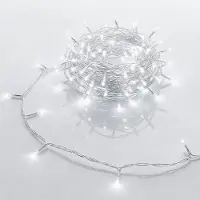 Spetebo Guirnalda de luces LED con 80 luces en blanco frío, con temporizador - 800 cm - Guirnalda decorativa para mesa navideña, iluminación interior