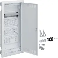 Hager Multimedia Volta UPV VU48NW, armario de 4 filas con puerta de acero ranurada