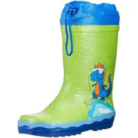 Playshoes Botas de lluvia 'Dino' azul / lima / naranja