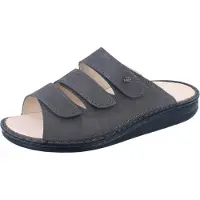 Finn Comfort Zapatos abiertos 'Pantolette Herren 01508 419388 Echtleder in grau' gris oscuro