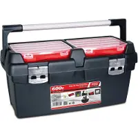 Tayg Caja de herramientas con compartimento de almacenamiento y 2 cajas de almacenamiento, dimensiones 600x305x295 mm, capacidad 53,9 litros