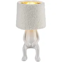 Rabalux 74218, lámpara de mesa Smurfy, casquillo E14, 1 bombilla, máximo 40W, cerámica, pantalla de tela, color crema