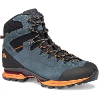 Hanwag - Zapatillas de senderismo Hombre - Makra Trek Gtx Steel/Orange de Cuero - Talla 46 - Azul