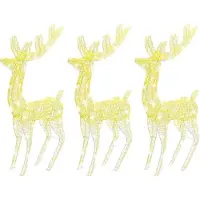 vidaXL XXL Decoración navideña de ciervo, acrílico, 250 LED, 3 unidades, 180 cm
