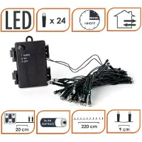 Spetebo Guirnalda de luces "Flame Lights" con temporizador - 24 LEDs / 230 cm - Efecto llama, decoración para jardín, iluminación para exteriores