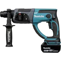 Makita DHR 202 RTJ Martillo combinado ligero inalámbrico con SDS Plus 18 V en Makpac + 2x Batería BL 1850 + Cargador DC 18 RC