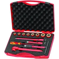 Gedore Juego de herramientas VDE de , 14 piezas, en estuche, conforme a la norma VDE 1001