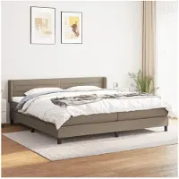 vidaXL Cama con somier y colchón , color taupe, 200x200 cm, tapizada en tela