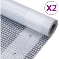 vidaXL , 2 fundas de protección de malla, 260 g/m², 3x4 metros, color blanco