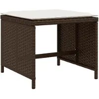 vidaXL Juego de mesa y sillas de jardín de 17 piezas con cojines, color marrón, fabricado en ratán sintético