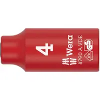 Wera 05005930001, Punta de impacto, color rojo y blanco, 1 punta, 1/4", sistema métrico, 4 mm