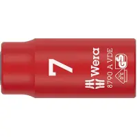 Wera 8790 A: Inserto de llave de vaso "Zyklop" VDE, aislado, con accionamiento de 1/4", tipo hembra, 1/4", métrico/imperial, 5 mm, 1,8 cm, 41 mm