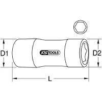 Ks Tools , llave de vaso, tamaño 13, modelo 117.1413
