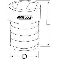 Ks Tools 913.1412, Punta de impacto, Negra, 1 unidad, 1/4", Métrico, 12 mm