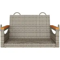 vidaXL Hamaca colgante, gris, 109x62x40 cm, tejido de polirratán
