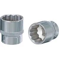 Ks Tools Llave de vaso de 12 caras, cromada, de 3/8", con accionamiento de 1/4"