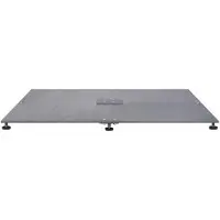 vidaXL Soporte para sombrilla , 52 kg, color gris oscuro, aspecto de madera, acero, cuadrado