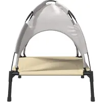 vidaXL Cama para perros , 63 x 49,5 x 60 cm, acero, color gris plateado