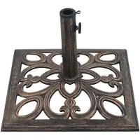 vidaXL Soporte para sombrilla de , color bronce, 12 kg, 49 cm, de hierro fundido