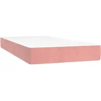 vidaXL Colchón de muelles ensacados, color rosa, tamaño 80x210x20 cm, con cubierta de terciopelo ()