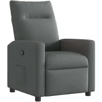 vidaXL Sillón de masaje y relajación, tapizado en tela, color gris oscuro