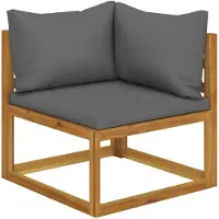 vidaXL Sofá de jardín de 3 plazas con cojín, fabricado en madera de acacia maciza