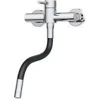 Merkloos Grifo de cocina de montaje en pared con manguera de silicona y rotación de 360°