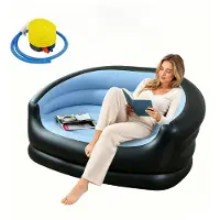 Merkloos Sofá inflable de 2 plazas con respaldo y bomba de pie