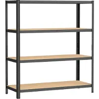 Wiltec Estantería industrial , 160x60x180 cm, capacidad de 175 kg por estante, estantería de acero , estantería de carga con 4 estantes, estantería para taller